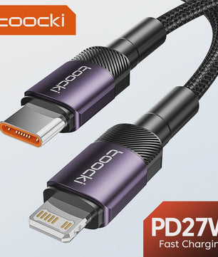 Toocki PD 27W USB-C naar Lightning Kabel voor iPhone - Snel Laden & Data