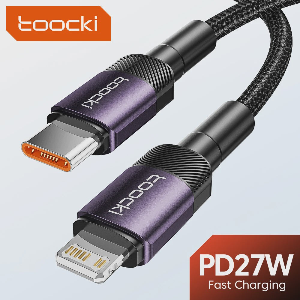 Toocki PD 27W USB-C naar Lightning Kabel voor iPhone - Snel Laden & Data