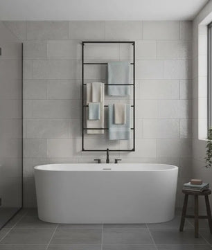 Stijlvolle Wandgemonteerde Handdoekhouder 60x10x116 cm - Stabiel Staal voor Badkamer & Toilet