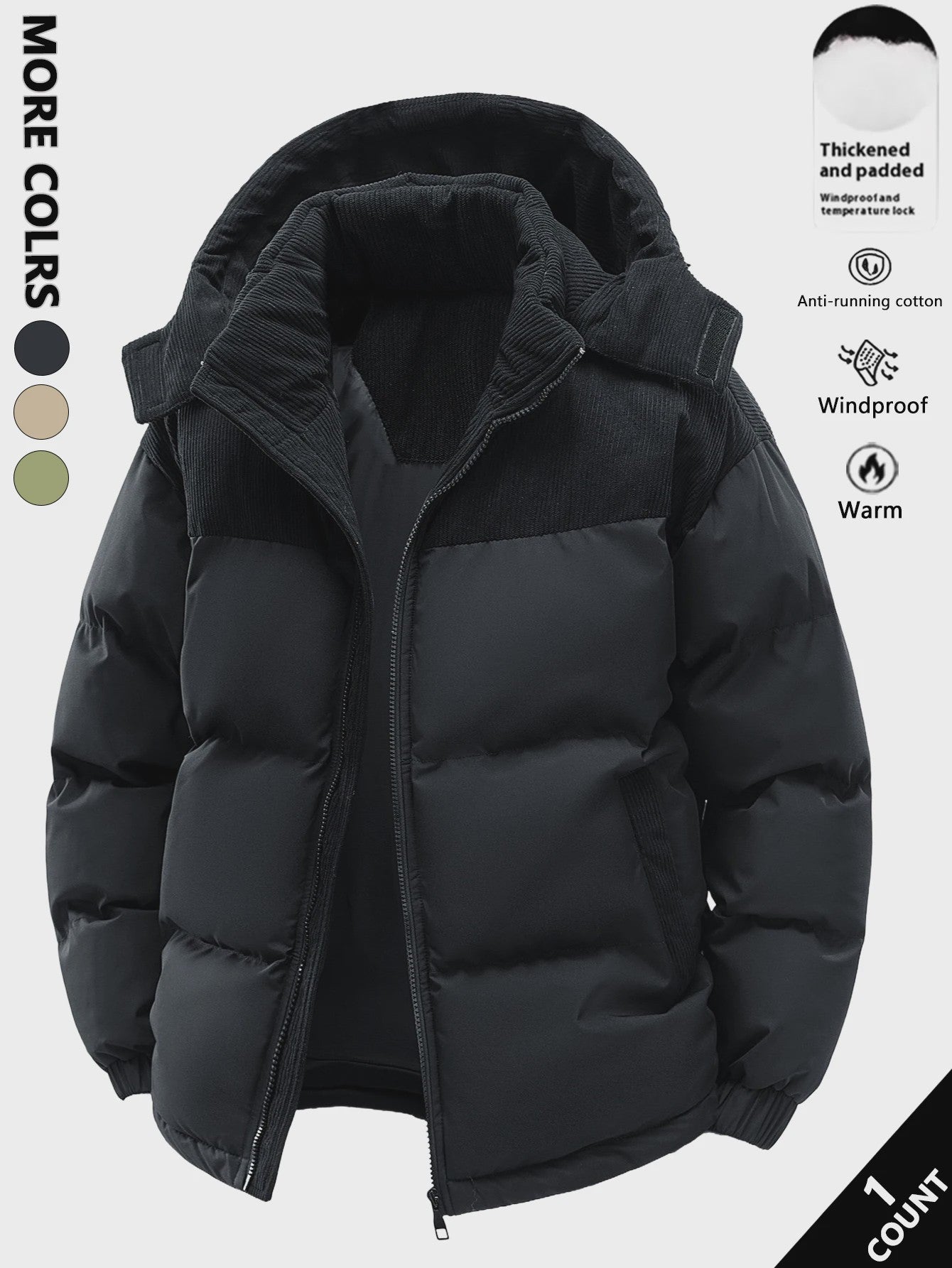 Herfst/Winter Heren Hoodie Jas - Dik, Warm & Winddicht