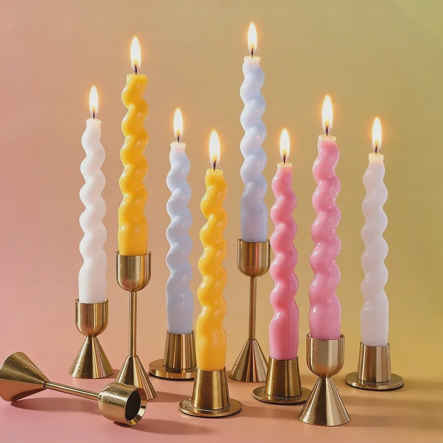 Set van 2 Gekleurde Spiraalkaarsen - Soja Was Aromatherapie Kaarsen voor Huisdecoratie & Cadeau