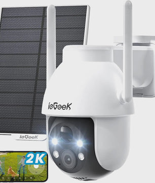 ieGeek 2K PTZ Buiten Beveiligingscamera - Draadloos, Solar, Kleuren Nachtzicht & PIR