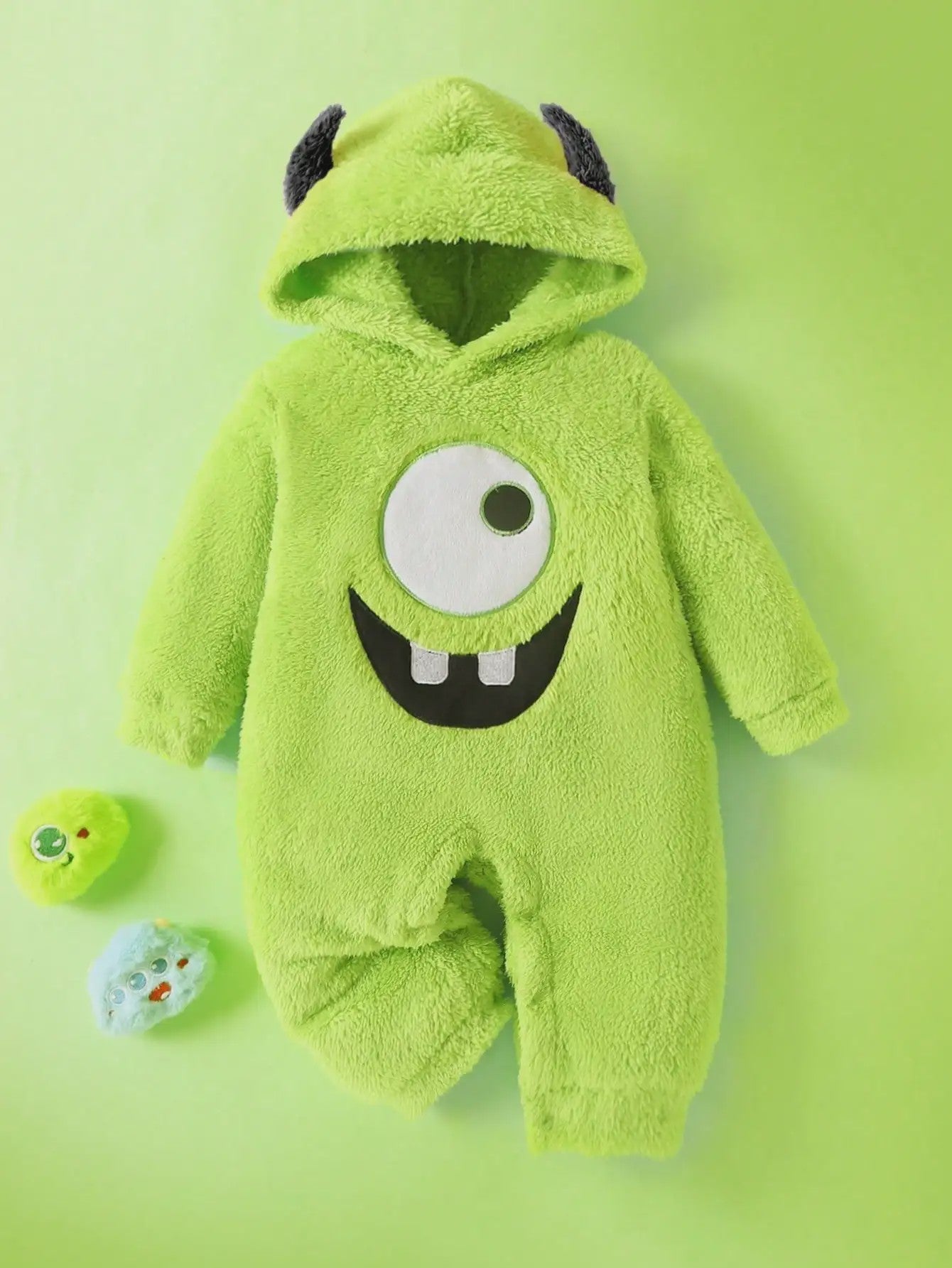 Schattige Baby Jongens Jumpsuit met Monster & Demon Oren - Pluche Pakje