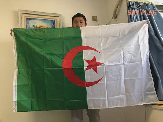 Algerijnse Vlag 90x150cm Polyester - Hoge Kwaliteit