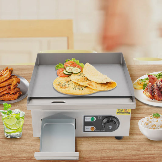 Elektrische Bakplaat 2000W - RVS Teppanyaki Grill met Verstelbare Temperatuur (50-300°C)