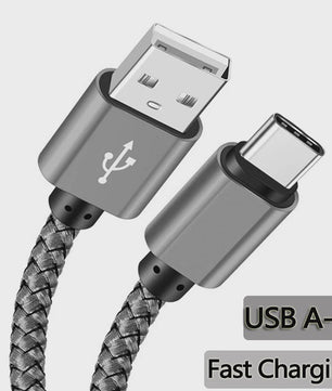 Nylon USB-C Laadkabel - Snel Opladen & Data Transfer voor Huawei, Samsung & Android (1/2/3M)