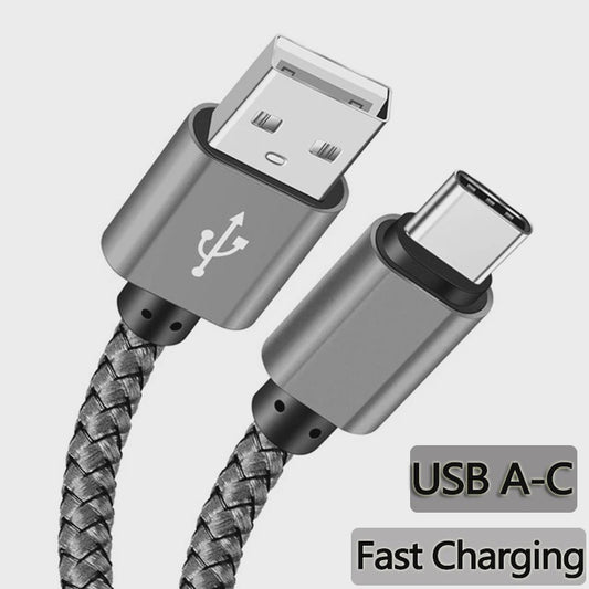 Nylon USB-C Laadkabel - Snel Opladen & Data Transfer voor Huawei, Samsung & Android (1/2/3M)