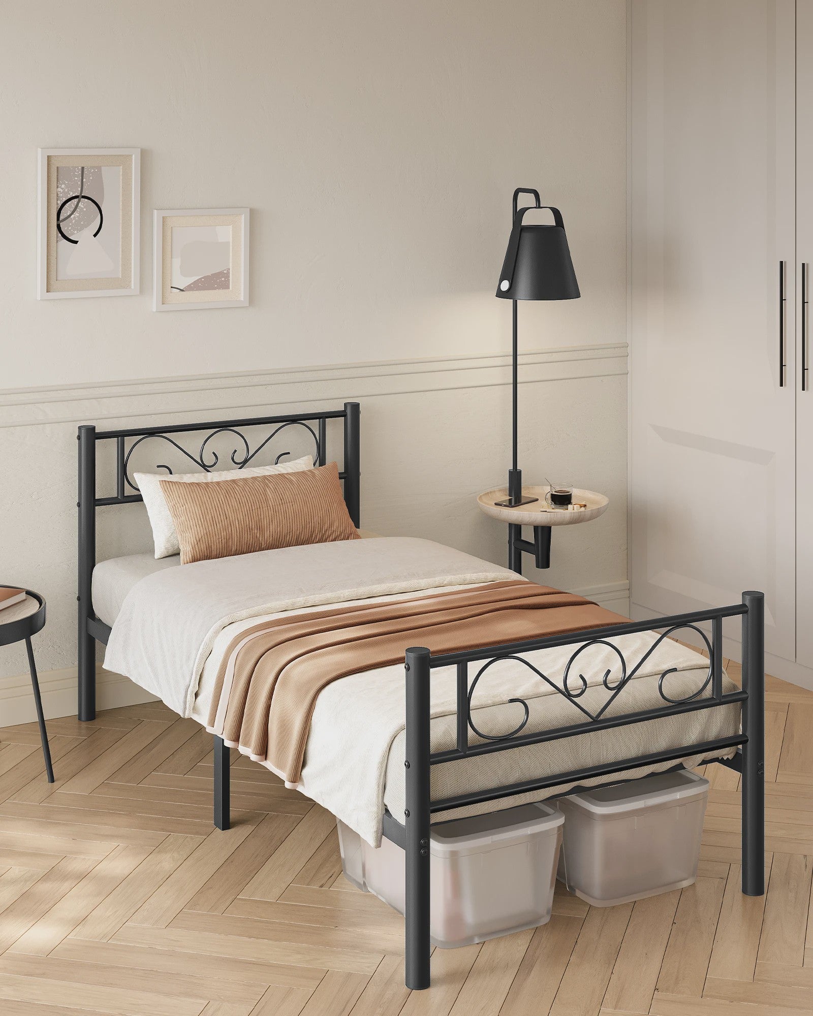 Stijlvol Metalen Bedframe 90x200 cm - Zwart