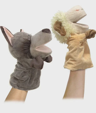 Zachte Pluche Handpoppen: Educatief Speelgoed & Knuffels voor Kinderen - Leeuw, Olifant, Konijn, Aap & Meer!