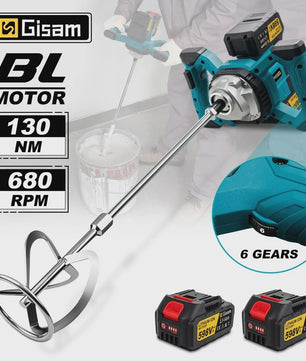 Gisam Accu Betonmixer 6-Speed Borstelloze Motor - 1700W Krachtig & Veelzijdig