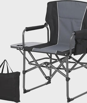 XL Regisseurs Campingstoel - Zware Kwaliteit, Opvouwbaar met Zijtafel & Opbergvak