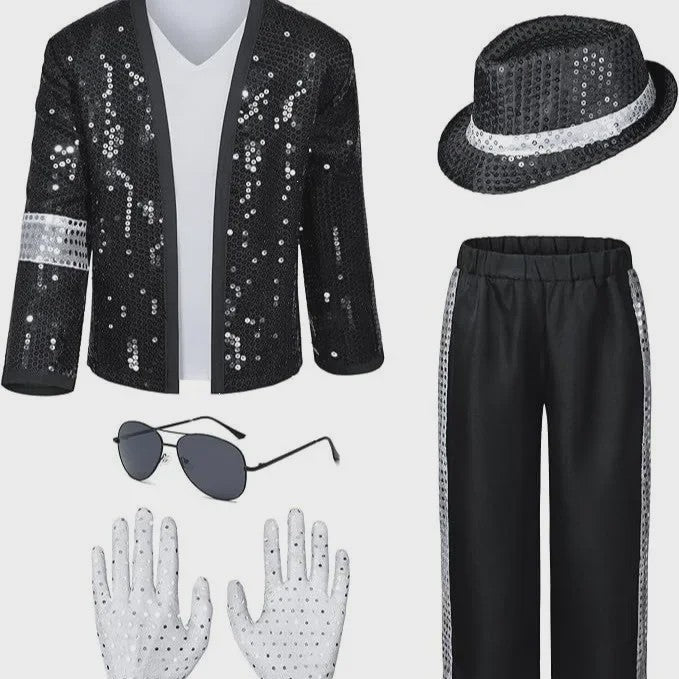 Michael Jackson Kostuum Set - Popster Cosplay Outfit voor Kinderen & Volwassenen