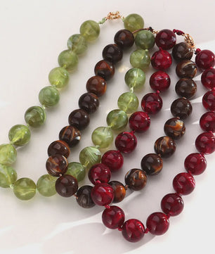 Trendy Multicolor Statement Ketting met Grote Ronde Kralen - Handgemaakt