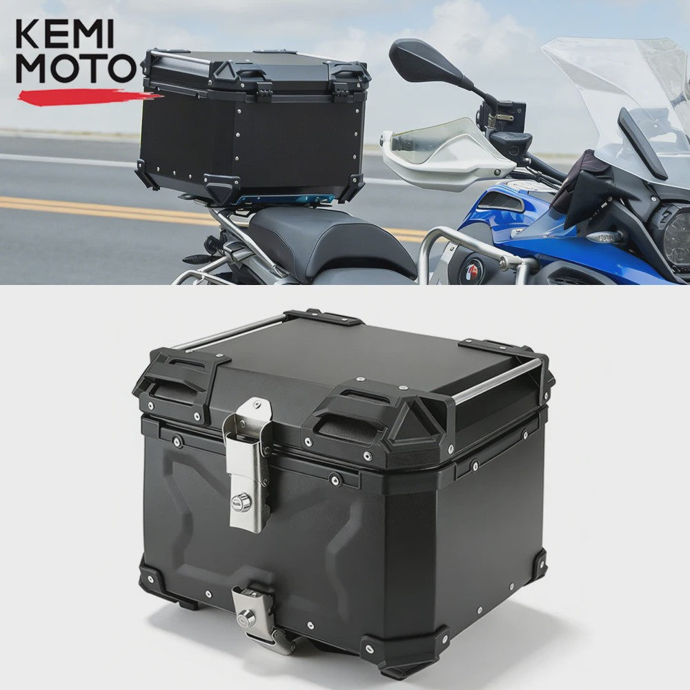 KEMIMOTO Universele Aluminium Motor Topkoffer 65L met Lederen Voering