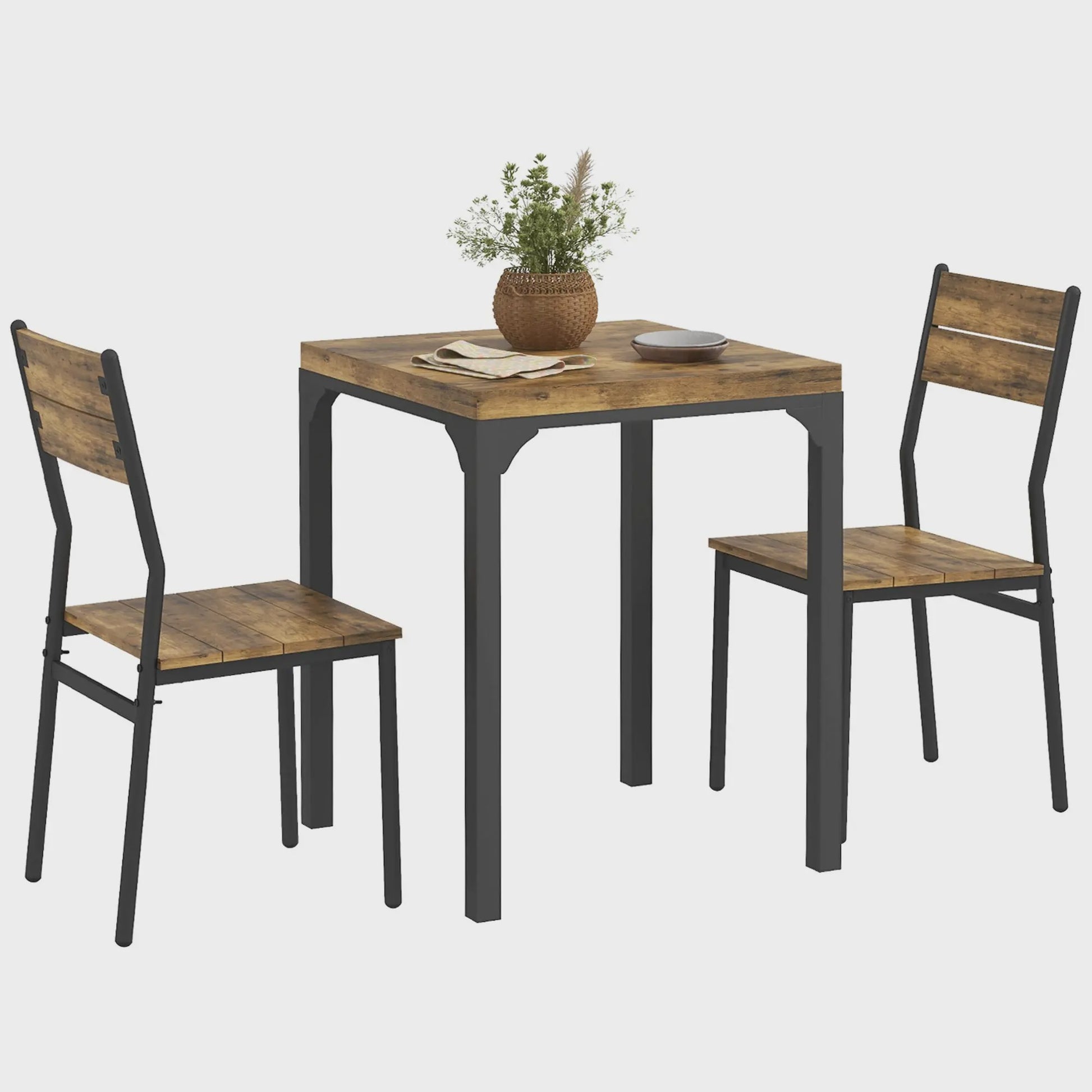 Compacte Eettafel Set met 2 Stoelen - 3-delig Keukenmeubel