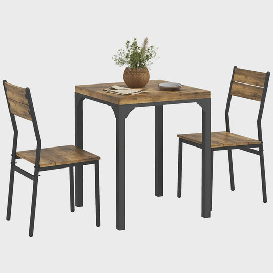 Compacte Eettafel Set met 2 Stoelen - 3-delig Keukenmeubel