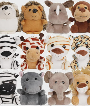12-36 Stuks Kleine Safari Knuffeldieren - 12cm Jungle Dieren Pluche Speelgoed voor Feestjes & Cadeaus