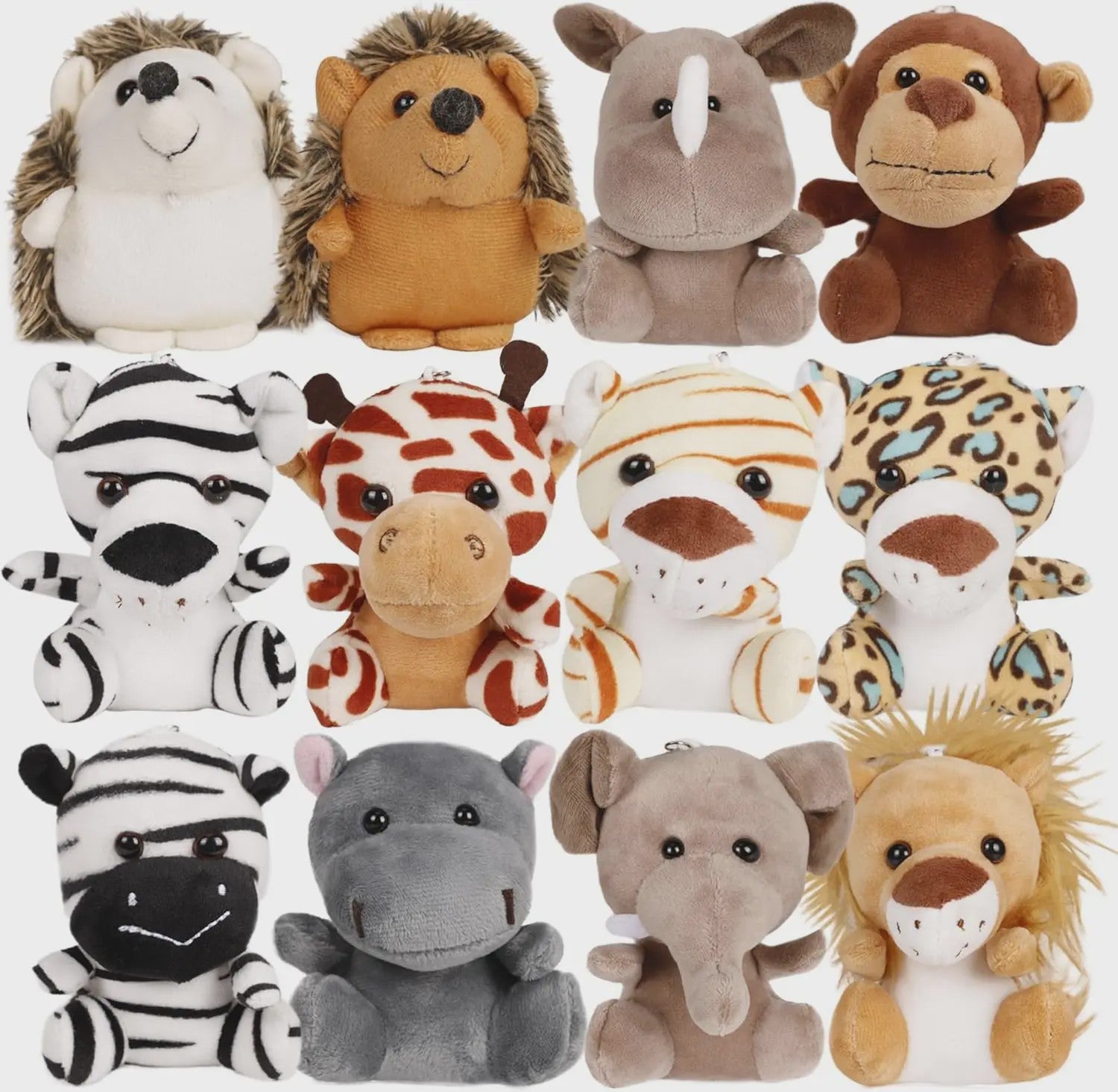 12-36 Stuks Kleine Safari Knuffeldieren - 12cm Jungle Dieren Pluche Speelgoed voor Feestjes & Cadeaus