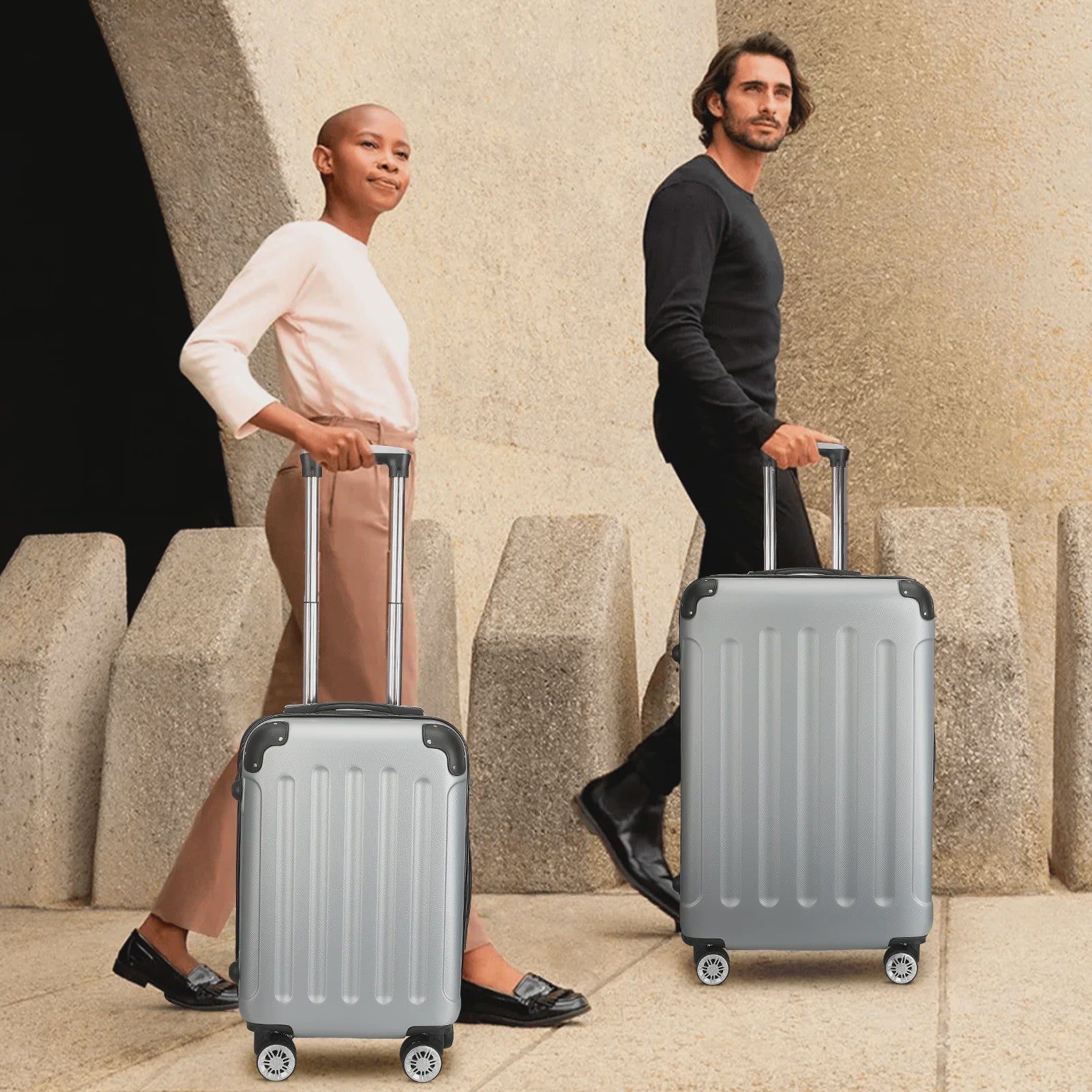 3-delige Hardcase Koffer Set: Lichtgewicht ABS Trolley met TSA Slot en Spinner Wielen