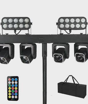 4-in-1 LED DJ Licht Effect Bar: Beam, Wash, Strobe & Ring met Afstandsbediening