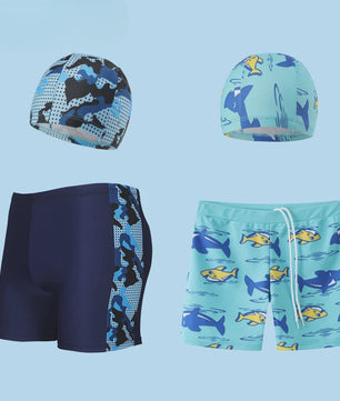 Zomer Zwemset Jongens: Zwembroek & Zwemkap met Cartoon Print - Sneldrogend & Comfortabel