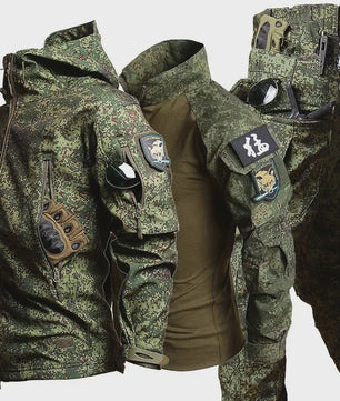 Militaire Softshell Combat Set: Ademend Uniform met Capuchon Jas en Cargo Broek - Ideaal voor Jacht & Outdoor