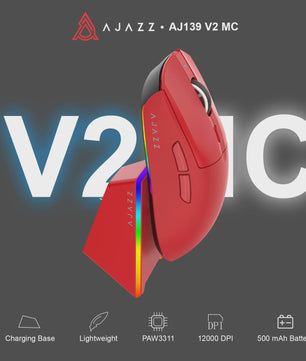 AJAZZ AJ139 V2 MC Ergonomische Gaming Muis - Lichtgewicht, Hoge Nauwkeurigheid & Tri-Mode Connectiviteit