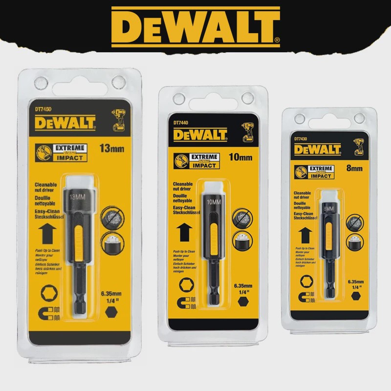 DeWalt Magnetische Dopbits Set (8, 10, 13mm) - Makkelijk Reinigbaar