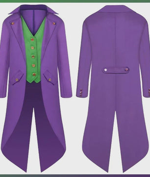 Joker Cosplay Kostuum voor Heren en Kinderen - Complete Tuxedo Set met Jas, Vest en Broek