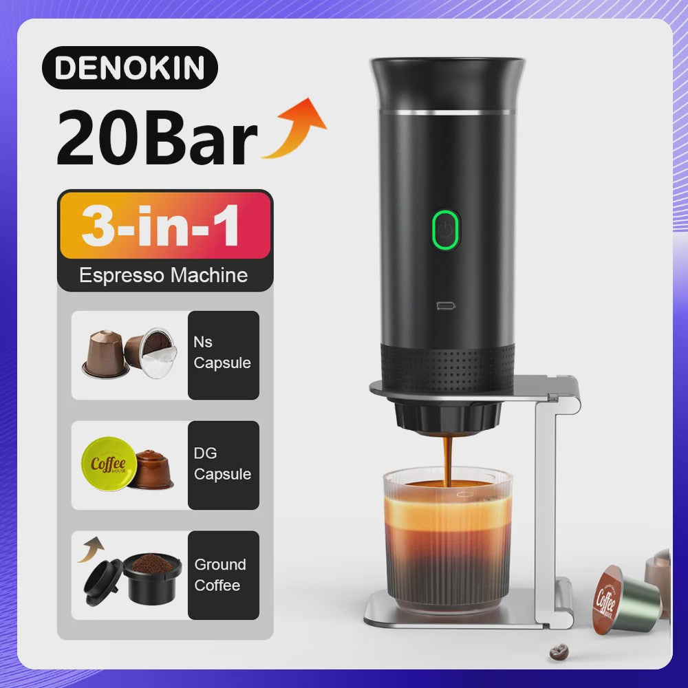 Draagbare Elektrische Espressomachine - 3-in-1 Koffiezetter voor Auto, Thuis & Camping