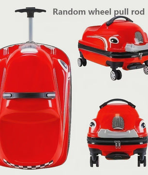 Vrolijke 20-Inch Kinderkoffer in Cartoon Auto Design - Stevig ABS PC met Spinnerwielen