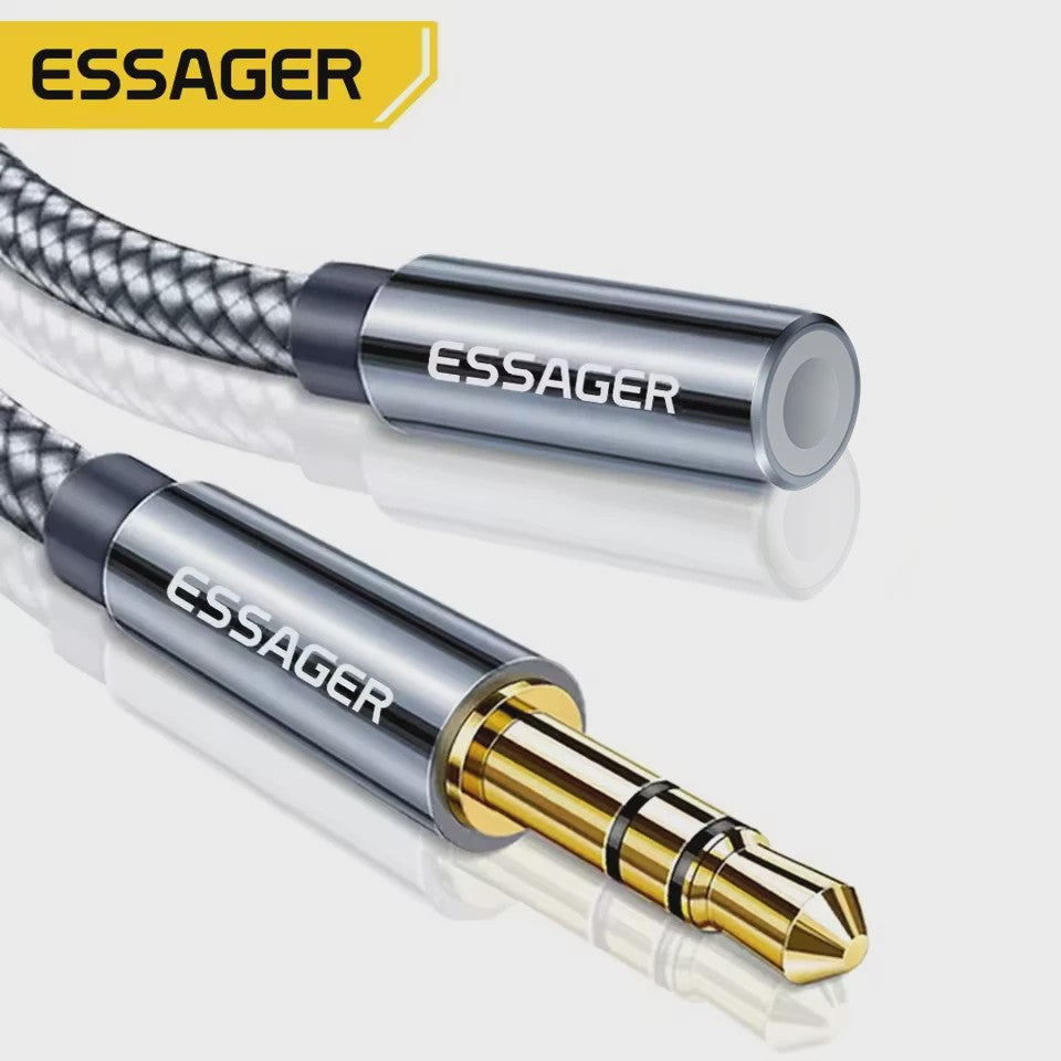 Essager 3.5mm Audio Verlengkabel - Hoge Kwaliteit Aux Kabel voor Koptelefoon & Speaker
