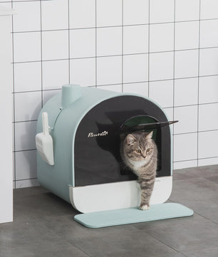 PawHut Gesloten Kattenbak met Lade, Schep en Mat - 43x44x47cm