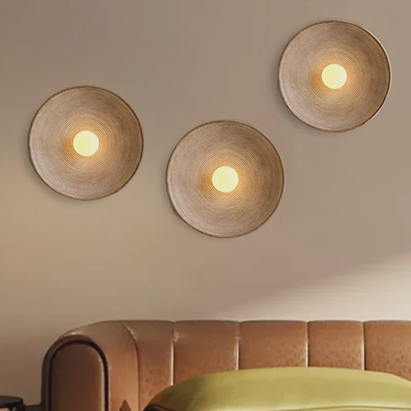 Nordic Wabi-Sabi Wandlamp Rond - Sfeervolle Resin Sconce voor Woonkamer & Slaapkamer
