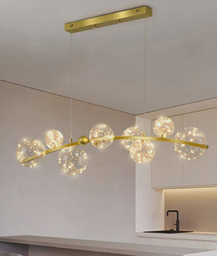 Moderne LED Hanglamp met Kristallen Bollen - Stijlvolle Plafondlamp voor Eetkamer