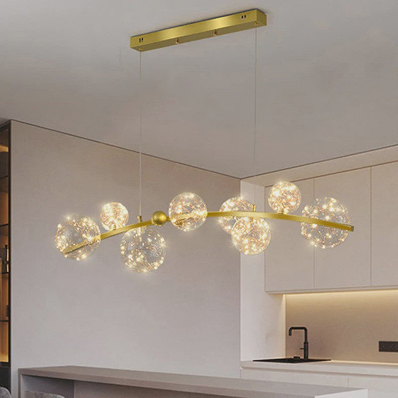 Moderne LED Hanglamp met Kristallen Bollen - Stijlvolle Plafondlamp voor Eetkamer