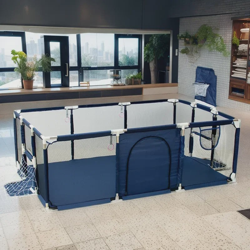 IMBABY Baby Speelpen - Veilig Buitenspeelpark met Basketbal & Ballenbad Functie
