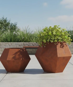Set van 2 Roestvrij Stalen Plantenbakken 75x75x60 cm - Stijlvol voor Buiten, Tuin & Terras