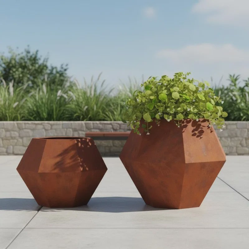 Set van 2 Roestvrij Stalen Plantenbakken 75x75x60 cm - Stijlvol voor Buiten, Tuin & Terras