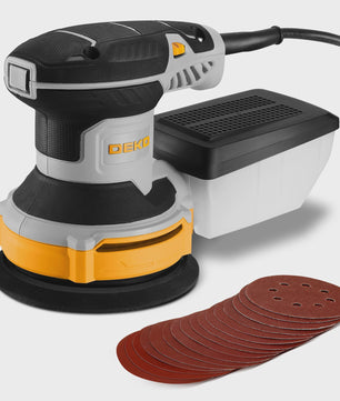 DEKO 300W Excentrische Schuurmachine met 16 Schuurbladen, 125mm, 14000RPM & Stofafzuiging