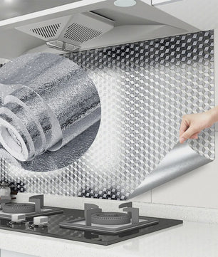 Keuken Sticker - Hittebestendig, Waterdicht & Oliebestendig - Aluminium Folie Look