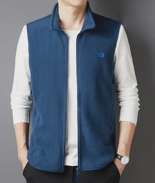 Herfst/Winter Fleece Vest Heren - Casual & Modieus met Geborduurd Detail