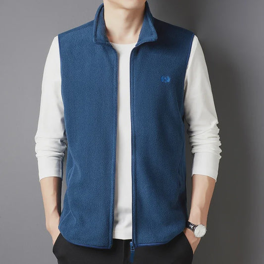 Herfst/Winter Fleece Vest Heren - Casual & Modieus met Geborduurd Detail