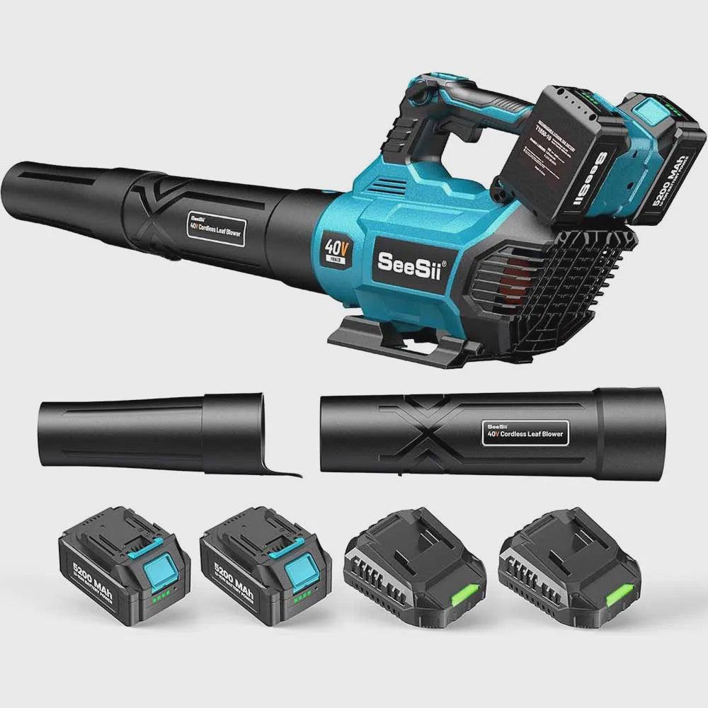Seesii 40V Accu Bladblazer - Krachtige 680CFM Turbo Blower met Dubbele Batterij & Makita Compatibiliteit