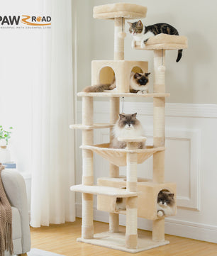 Grote Kattenboom met Krabpalen, Hangmat en Speeltjes - Meerdere Niveaus