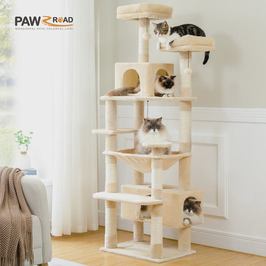 Grote Kattenboom met Krabpalen, Hangmat en Speeltjes - Meerdere Niveaus
