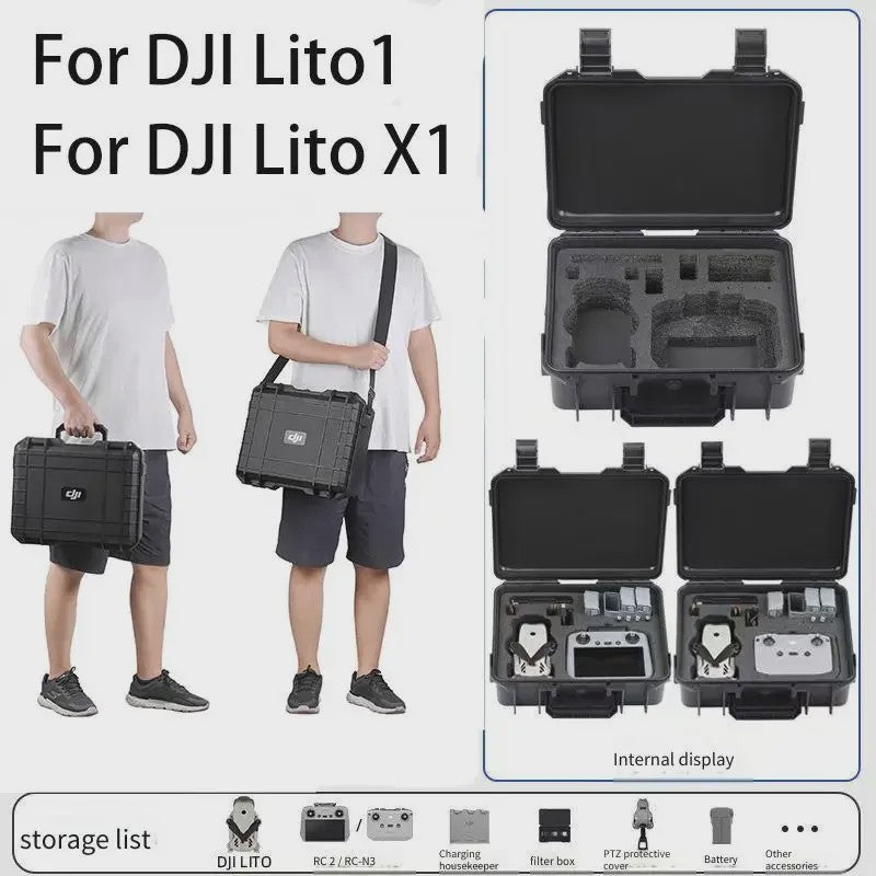 Waterdichte en Schokbestendige Opbergkoffer voor DJI Lito X1 Drone - Draagbaar & Veilig