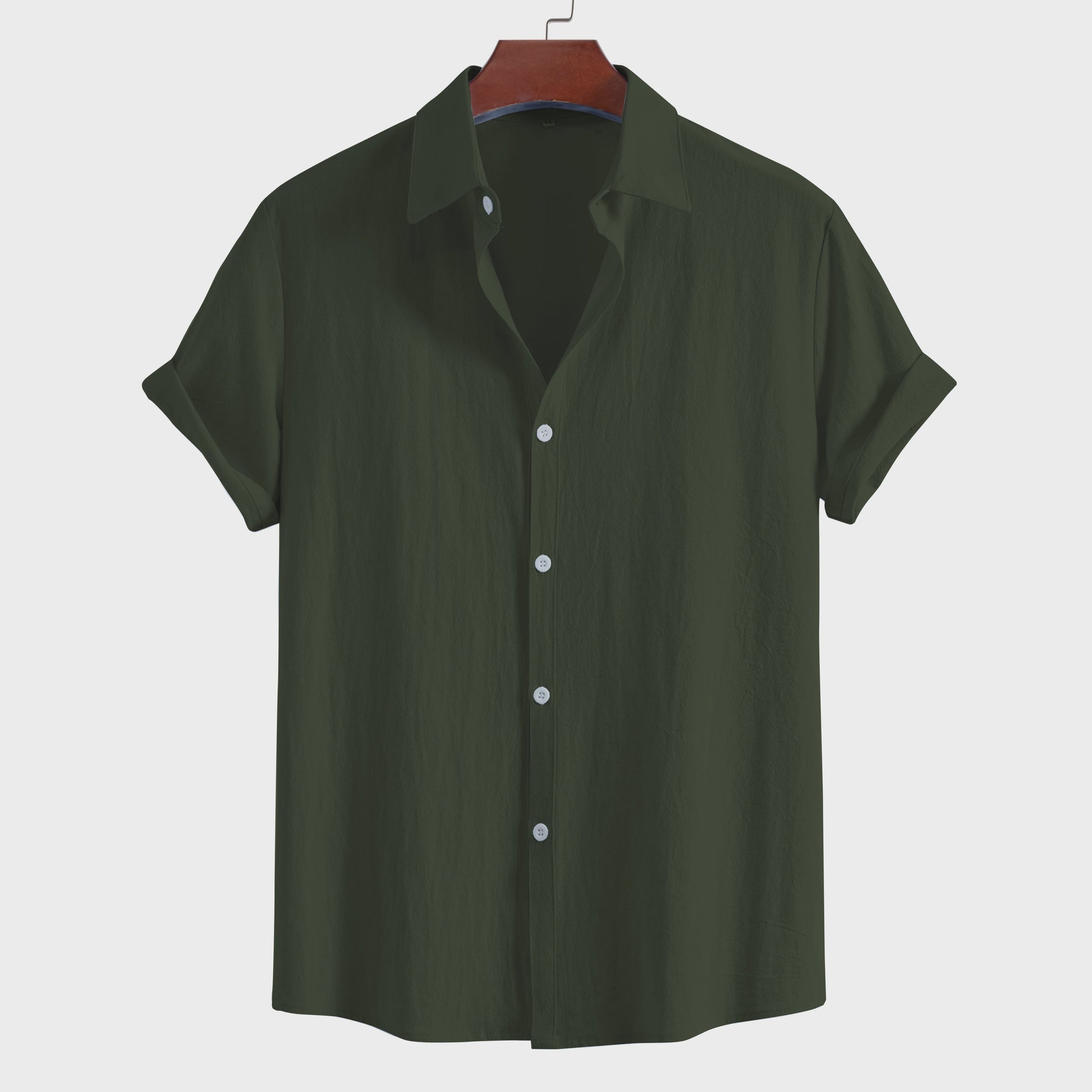 Comfortabel Heren Overhemd met Korte Mouw en Kraag - Zomerse Casual Stijl van Puur Katoen