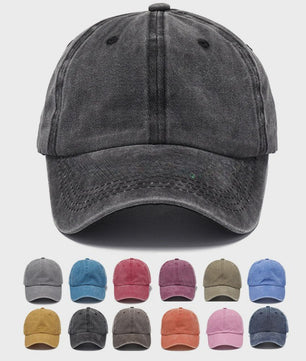 Vintage Washed Denim Baseball Cap - Unisex Snapback voor Heren & Dames