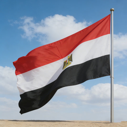Egyptische Vlag Polyester 3x5ft met Ophangringen - Buiten & Binnen Decoratie
